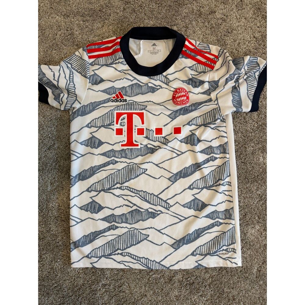 Adidas FC Bayern Munich 2021/22 Third Jersey Men’s M White Navy Red
